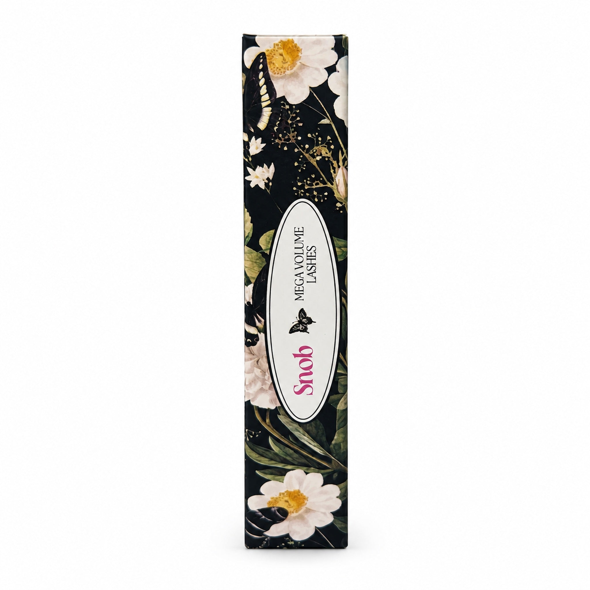 SNOB mega volume lash extension tray packaging side detail on white background