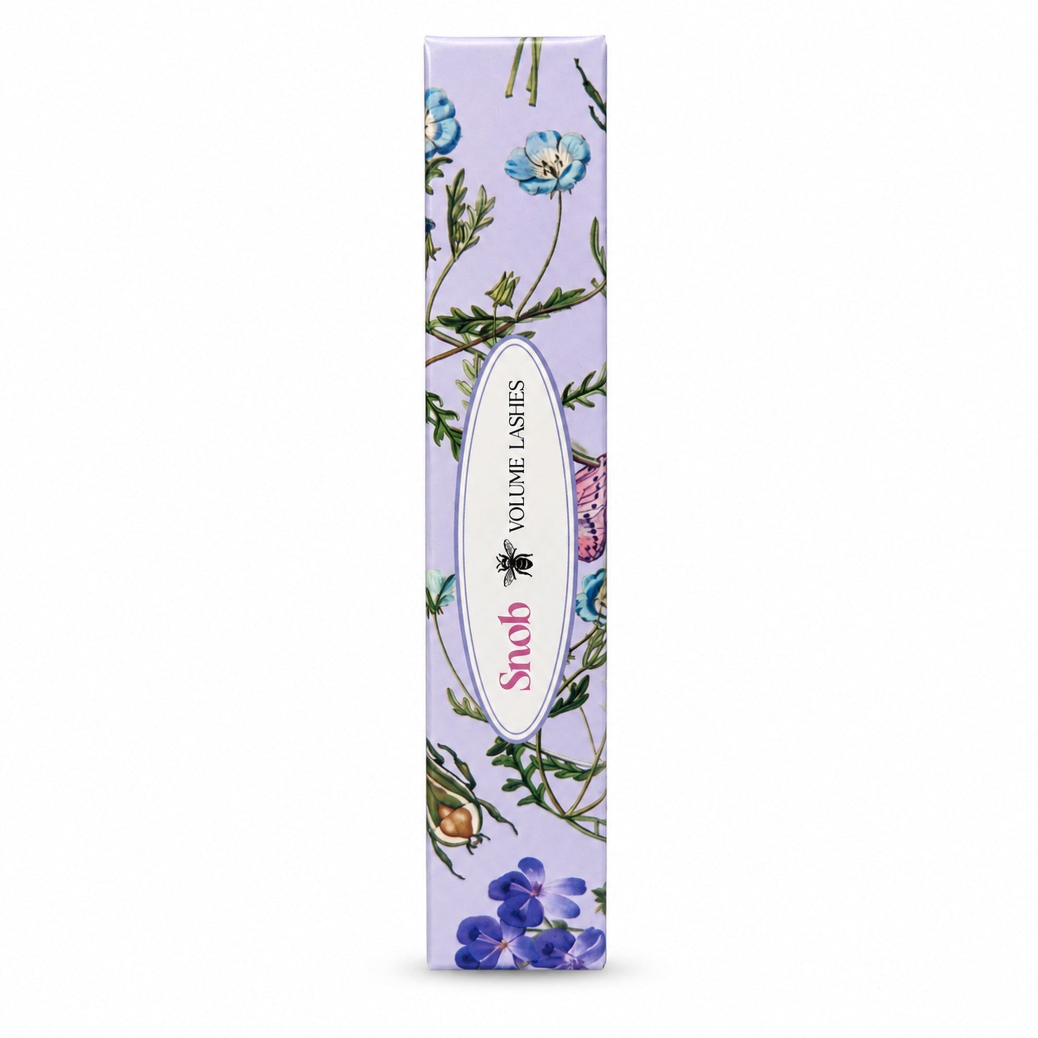 SNOB volume lash extension tray packaging side detail on white background